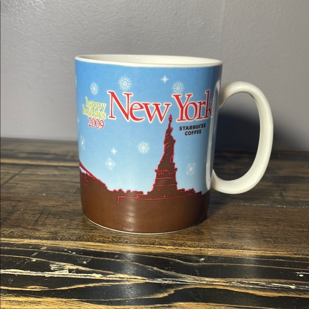 Starbucks Blue and Brown Ceramic Mug Dining Essential